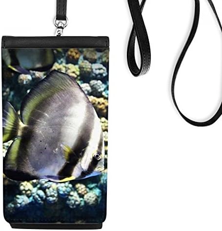 Наука за Океански Риби Изображение на Природата Телефон в Чантата си Портфейл Окачен Мобилен Калъф Черен Джоба