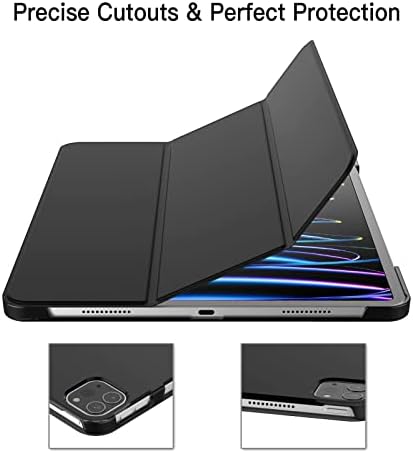 Калъф JETech за iPad Pro 12,9 инча (6/5-то поколение, модел 2022/2021), тънка поставка, твърда делото Smart Cover-с функция