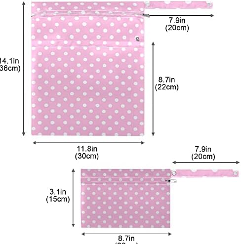 ZZXXB Розово-Бели Грах, Водоустойчива Чанта за Влажни Събиране, многократна употреба Текстилен Пелена, Влажна, Суха Чанта