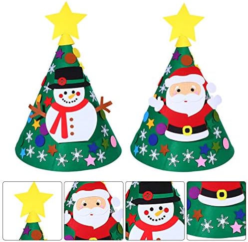PartyKindom 2 Комплекта Фетровая Коледна Елха САМ Дядо коледа, Снежен човек Коледна Украса Филцови Играчки Коледна Украса