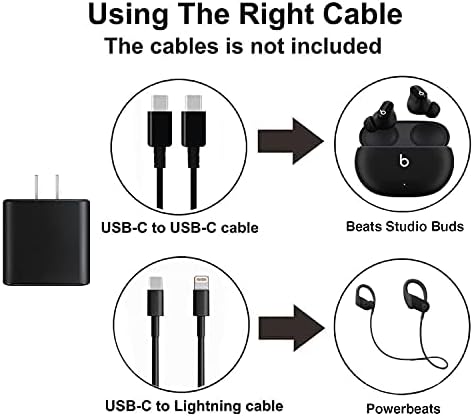 Адаптер стена зарядно устройство ac адаптер USB-C е Съвместим с Beats Fit Pro (Beats Fit Pro Kim), нови Beats Studio