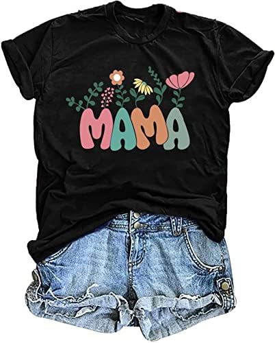 Ризи за майките, Жените Тениска За Мама, Тениски С Флорални Принтом за Мама, Тениски С Графичен Принтом, Забавни Тениски