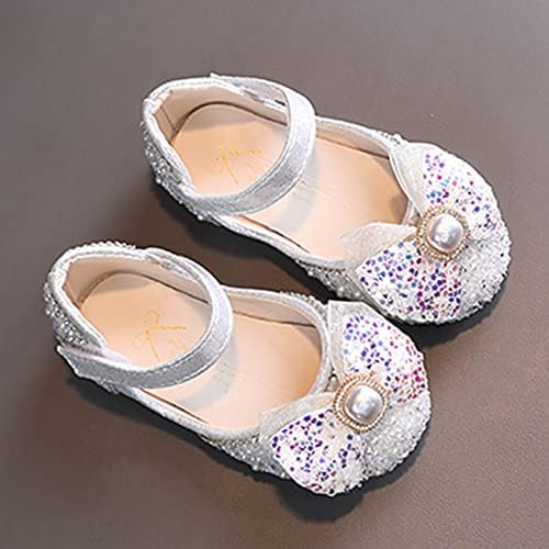 Детски Обувки Модни Обувки на Принцесата на равна Подметка с Диаманти, Обикновена Обувки, За да се изяви, Бели Обувки