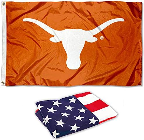 Флаг на Тексаския университет Bevo и Набор от флагове на САЩ 3x5