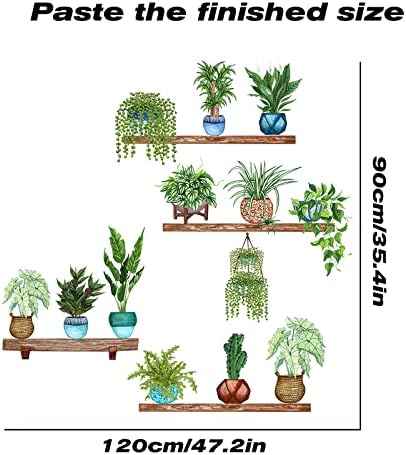 Стенни Стикери с Тропически Растения, Зелени Етикети За Растения В Саксии, Подвижни Художествени Стенописи Направи си