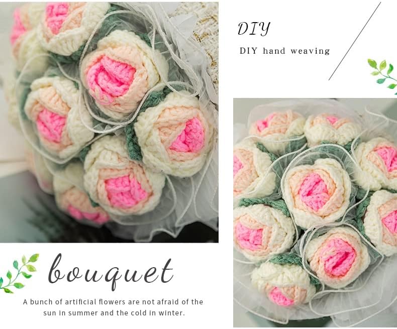 TREXD Букет от Прежди за ръчно плетене на една Кука за Украса на Сватбени партита Подарък за Любителите на Домашния декор