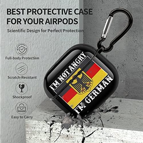 Калъф за слушалки Not Angry I ' m с Немски принтом Bluetooth е Съвместим с Airpods 3, Защитна Кутия За Съхранение с Брелоком