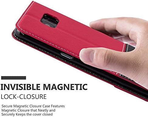 Калъф-за награда Cadorabo, съвместим с Samsung Galaxy S7 Edge, червено-черно - с магнитна закопчалка, функция поставки