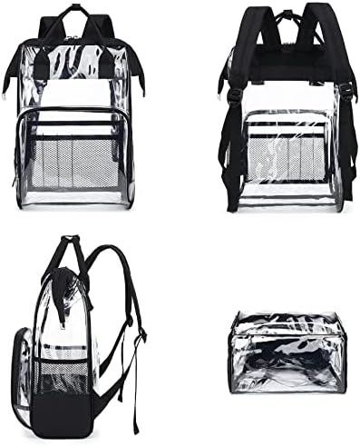 Yusudan Сверхпрочный Прозрачен Раница за Мъже и Жени, Училищна Чанта Bookbag PVC Пластмасови Прозрачни Раници за Момчета
