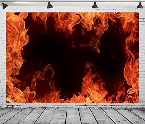 BELECO 12x10ft Текстилен Огнения Фон за Фотосесия по време на парти, на Фона с Ревущим Пламък, Плакат на Черен Фон за