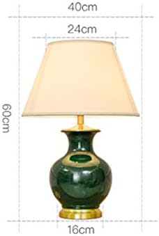 ZHYH Американската Проста Керамична Настолна Лампа, Бронзова Лампа, Нощна лампа за Спални, Червен Сватбен Подарък, Лампа