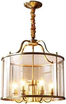 JYDQM Полилей -Стъклен Подвесная Лампа Модерна Медни Полилей Стъклена Лампа От Ковано Желязо Подвесная Лампа Спалня Хол