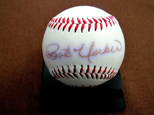 Боб Юкер Глас на Пивоварите Подписа Авто 2003 Hof Induction Baseball Jsa - Бейзболни топки с автографи