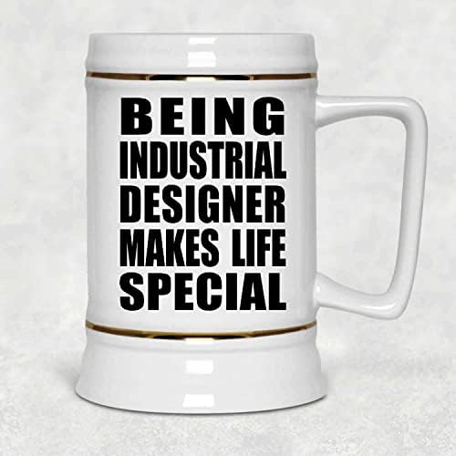 Designsify да Бъде Индустриален Дизайнер, Прави Живота Много, Керамична Чаша за бира Stein в 22 грама с дръжка за фризера,