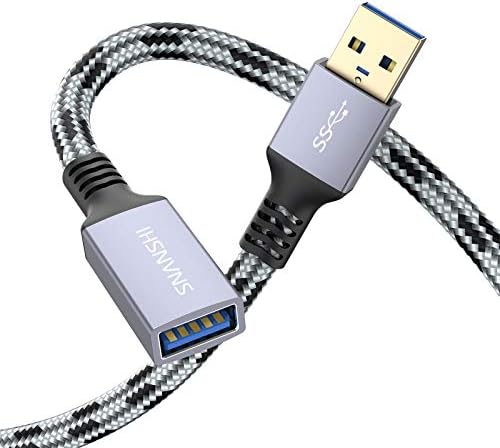 USB-Удължител SNANSHI 6 фута, USB удължителен кабел с Найлон Оплеткой USB 3.0, Удлинительный Кабел за Уеб камера, Принтер,