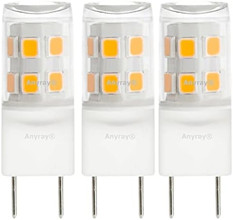 Anyray (Смяна на електрически крушки G8 с 3 светодиода 2 W 120 В 20 W за микровълнова печка GE WB36X10213 20 W (мек бял