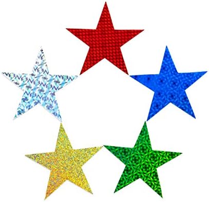 Деколтета във формата на звезда Hygloss намират широко приложение в писмен вид - за декоративно-приложно изкуство-Лъскав картон-с Ширина 6 см-Опаковка от 10 броя, Сребри?