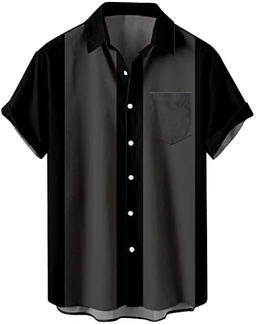 Хавайска Риза за Мъжете, Ежедневни Ризи с Копчета, Реколта Риза за Боулинг, Летни Тропически Плажни Ризи за Мъже
