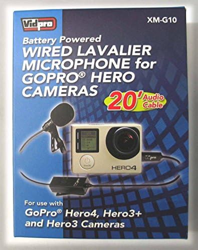 Петличный микрофон XM-G10 с клип на ревера, 20-Крак кабел за GoPro HERO3/HERO3 +/HERO4