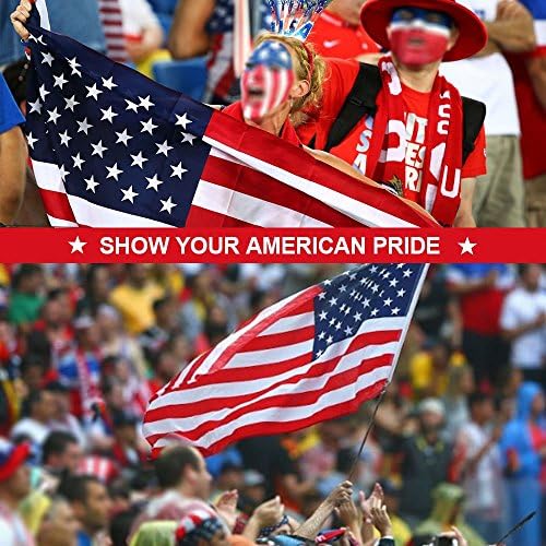 duduta 2x3 Фута Американски Флаг Найлонов Флаг на САЩ Открит и Закрит Флаг на САЩ Бродирани Звезди Нашитые Ленти Медни