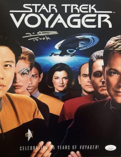 Тим Ръс е с автограф и надпис 11x14 снимка JSA Star Trek Voyager Тувок