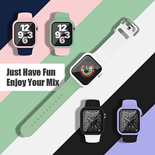 Силиконов ремък XFEN Sport и калъф с защитно фолио за Apple Watch Series 7 И Series 6 SE Series, 5 Series 4