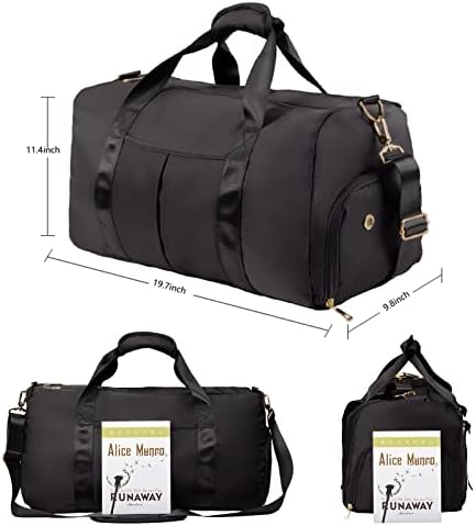 Спортна Спортна чанта с Мокри джоб и отделение за обувки, Лека Пътна Спортна чанта за мъже и жени (черно-update)