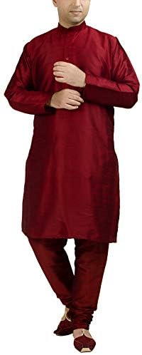 Мъжка риза-Туника Chandrakala, Пижамный Комплект Kurta от смес от Коприна, Индийското Празнична Рокля на Сватбата (MK103)