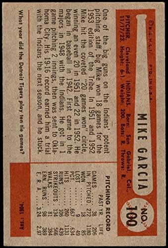 1954 Боуман 100 Майк Гарсия Кливланд Индианс (Бейзболна картичка) VG/EX индианците