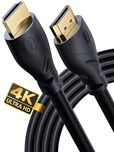 Кабел PowerBear 4K, HDMI 15 фута | високоскоростен, с гумени и златни свещи, 4K @ 60Hz Ultra HD, 2K, 1080P и ARC, който
