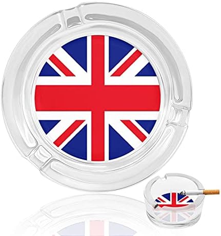 Британски Флаг Модерен През Цялата Стъклен Пепелник Преносим Декоративен Държач За Пури, Цигари, Пепелник За Домашния