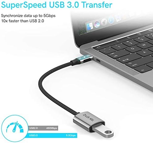 Адаптер Tek Styz USB-C USB 3.0 работи за конвертора Microsoft Surface Duo OTG Type-C/PD USB 3.0 за мъже и жени. (5 gbps)
