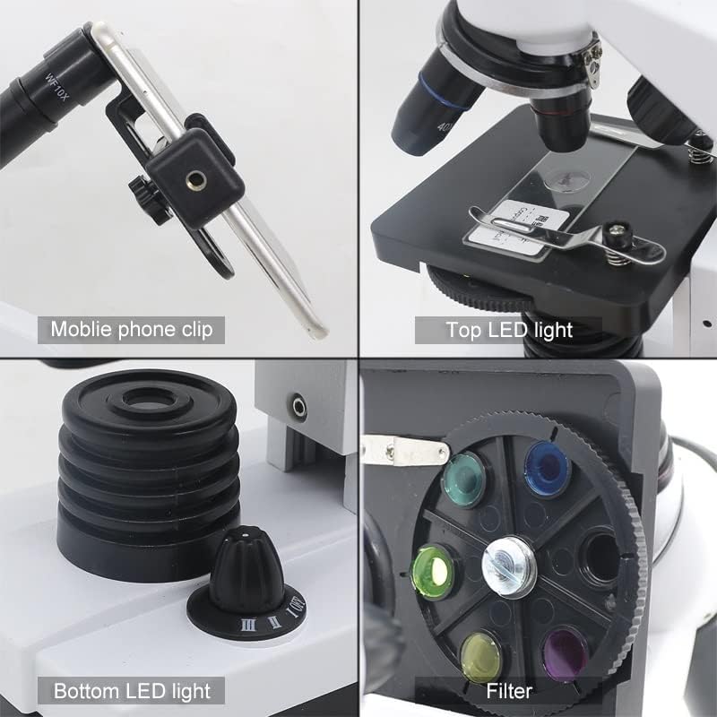 Обзавеждане за Лабораторен Микроскоп 4 мм 10 мм 1,25 Инча Окуляр с Висока Мощност Телескоп Аксесоари За Микроскоп