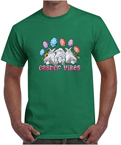Забавни Тениски за Мъже, Ежедневни тениски с Принтом Великденски Вибрации, Ежедневните Свободни Летни Блузи С Къс Ръкав