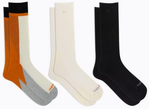 Мъжки и женски Вълнени туристически чорапи Merrell за всеки ден - 3 чифта в опаковка - Мека поддръжка на свода на стъпалото
