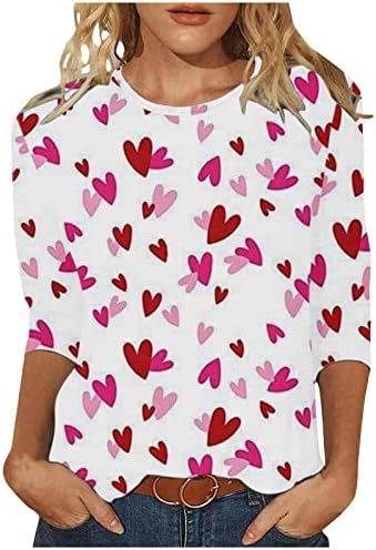 Риза за Свети Валентин за Жени, Сладък Тениски с Надпис Love Heart, Графични Върхове, Подарък Тениски на Ден, Свети Валентин, Ежедневни Блузи С Дълъг Ръкав
