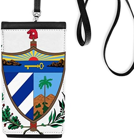 Куба Национална Емблема На Страната Телефона В Чантата Си Портфейл Окачен Мобилен Калъф Черен Джоба