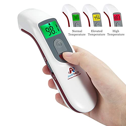 Безконтактен цифров инфрачервен термометър за челото Amplim 4-Pack Hospital & Medical Клас за бебета, деца и възрастни. Приемливо FSA HSA