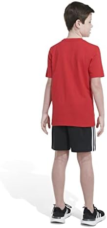Тениска за момче на адидас с къс ръкав и двухцветным логото (За деца /Little Kids)