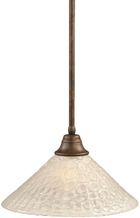 Окачен лампа на крака Toltec Lighting 26-BRZ-411 с бронзов покритие и италиански абажуром от пузырькового стъкло, 16
